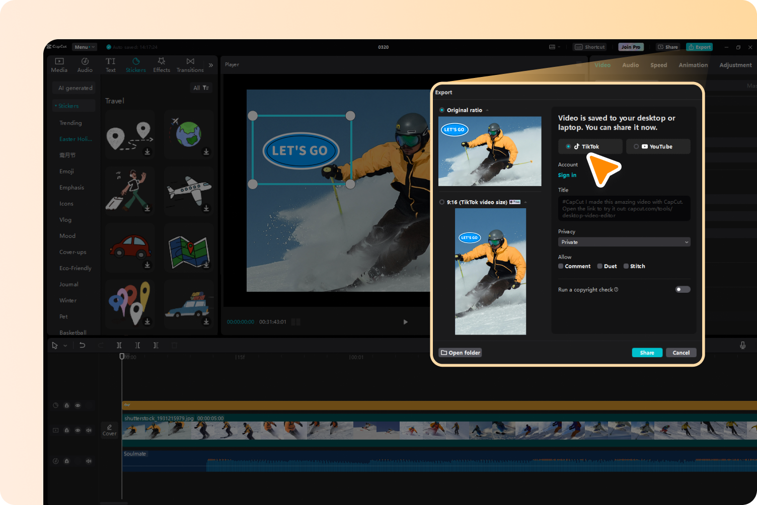 Step 3 – Export- and share